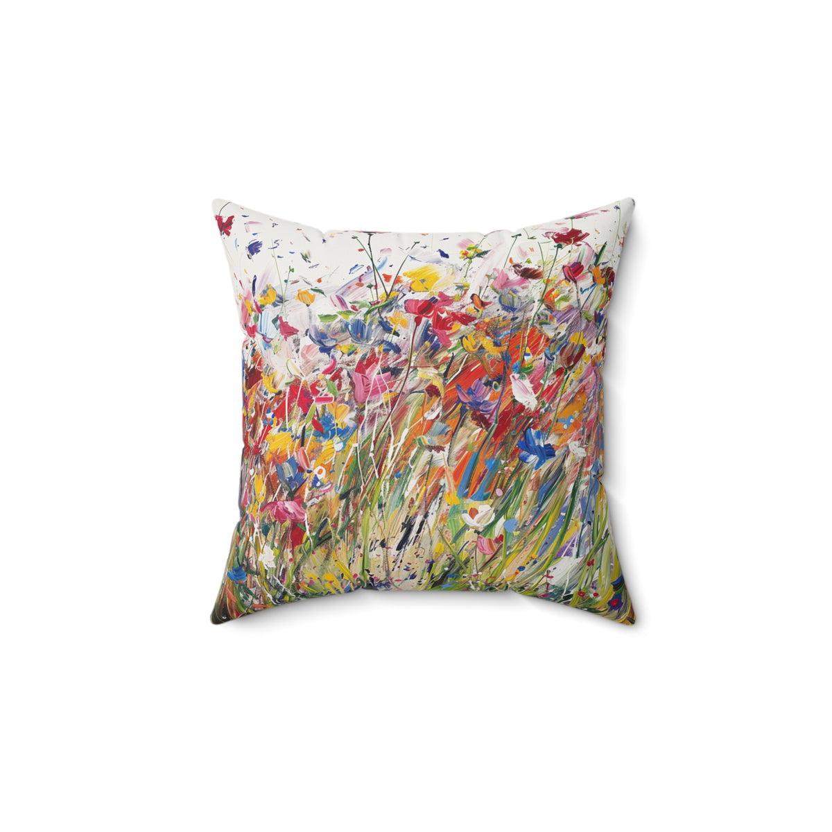 Expressionistic Flowers Spun Polyester Square Pillow Part Three