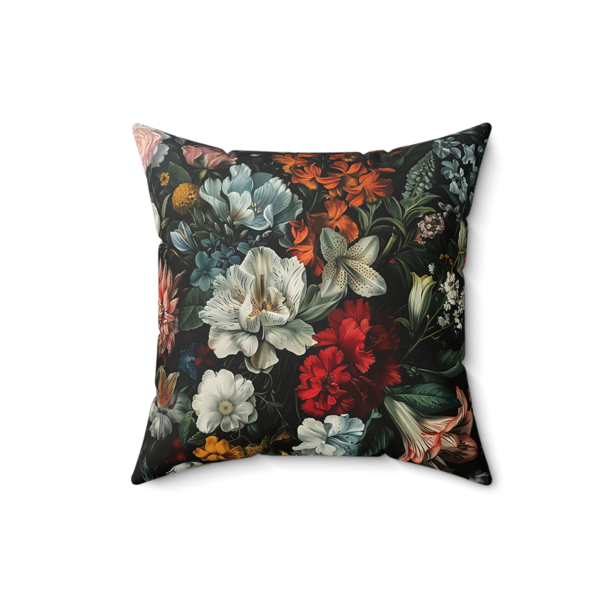 Futuristic Flowers Spun Polyester Square Pillow