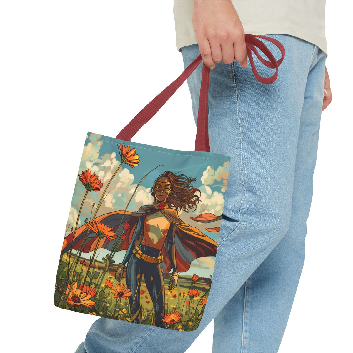 Female Superhero Comic Book Style Tote Bag