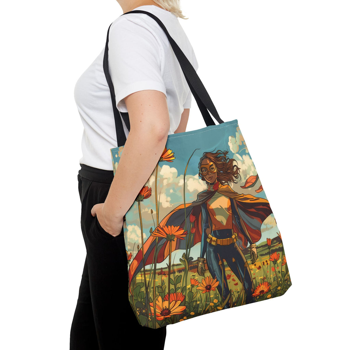 Female Superhero Comic Book Style Tote Bag