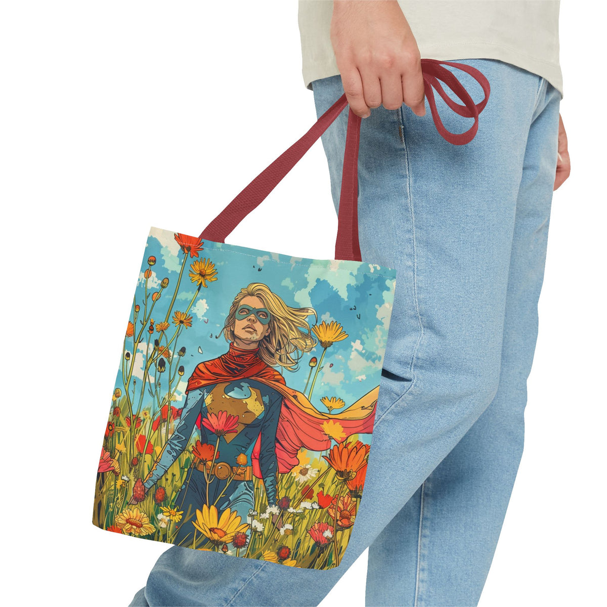 Female Superhero Comic Book Style Tote Bag