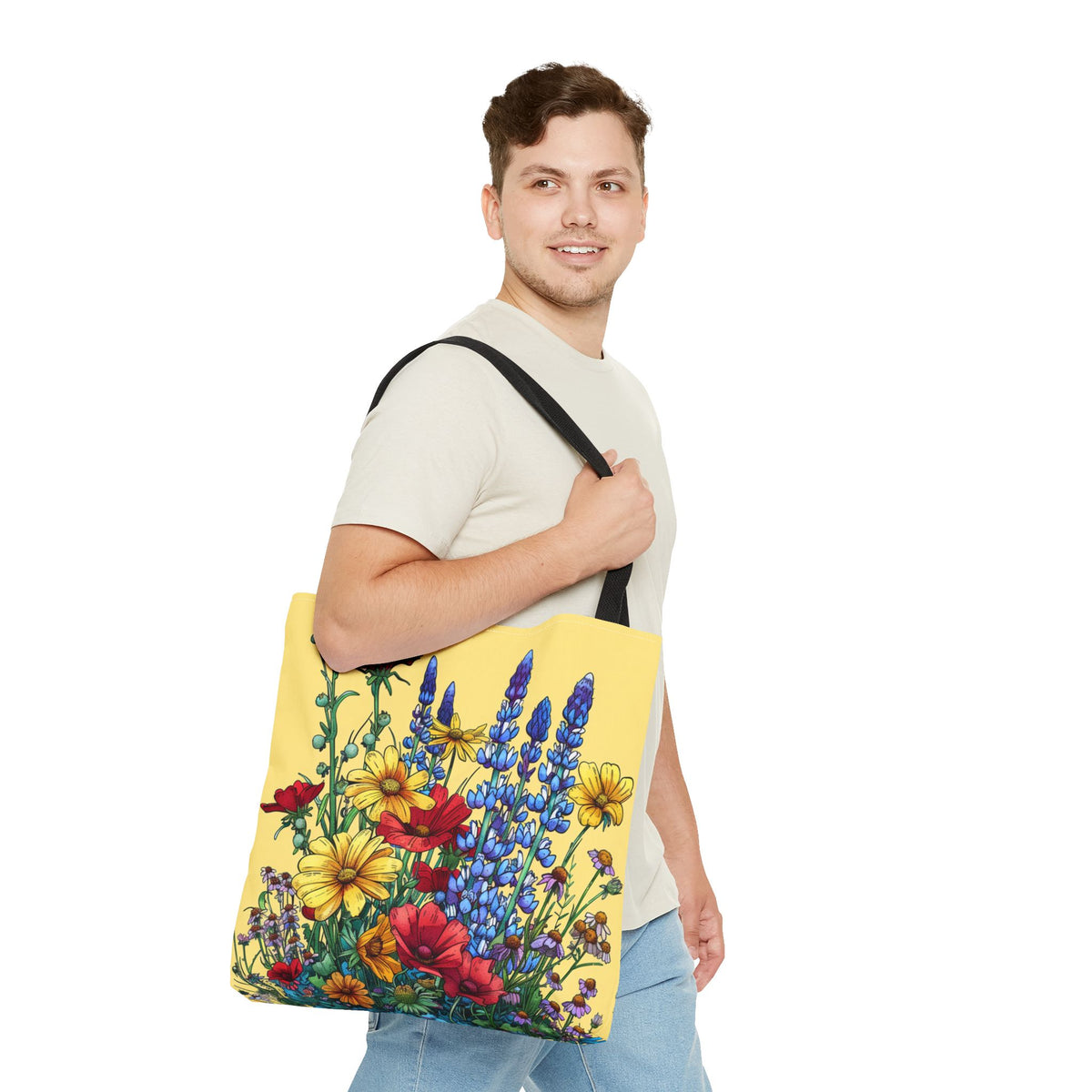 Floral Meadow Tote Bag – Bright Wildflower Garden Print