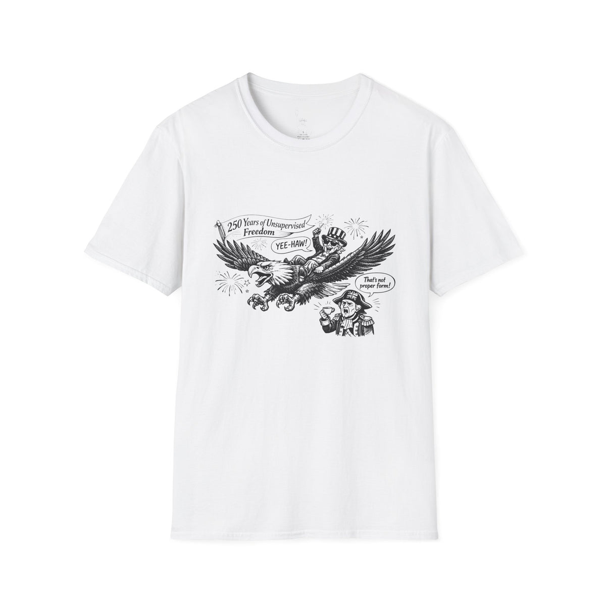 Bald Eagle Liberty Illustration T-Shirt | Patriotic America Graphic Tee