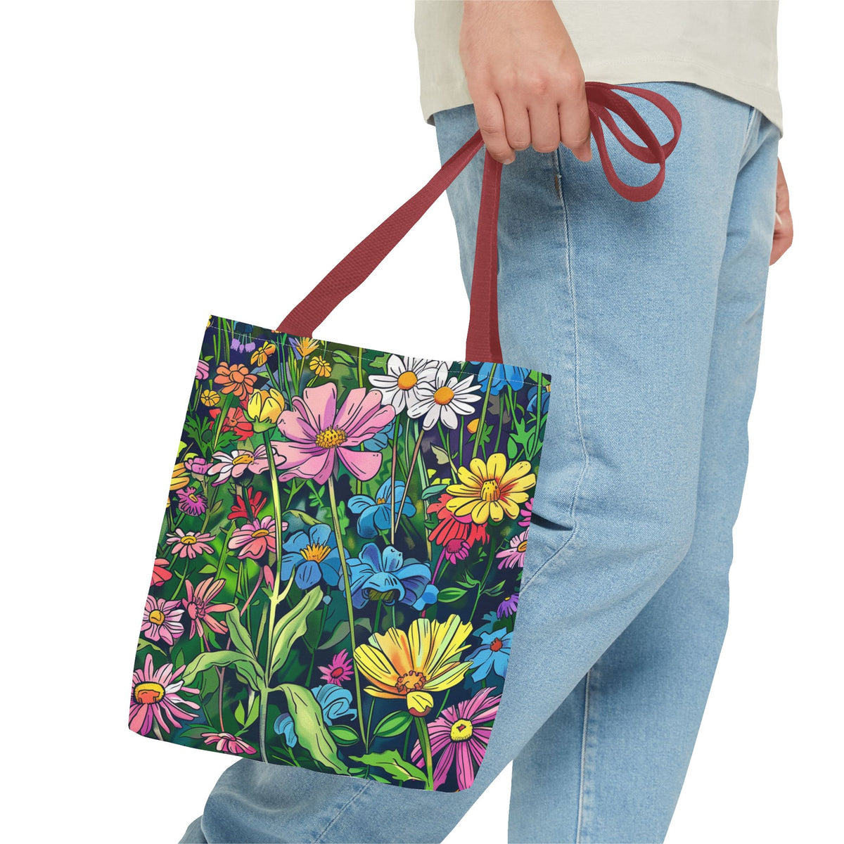 Wildflower Tote Bag - Comic Book Style