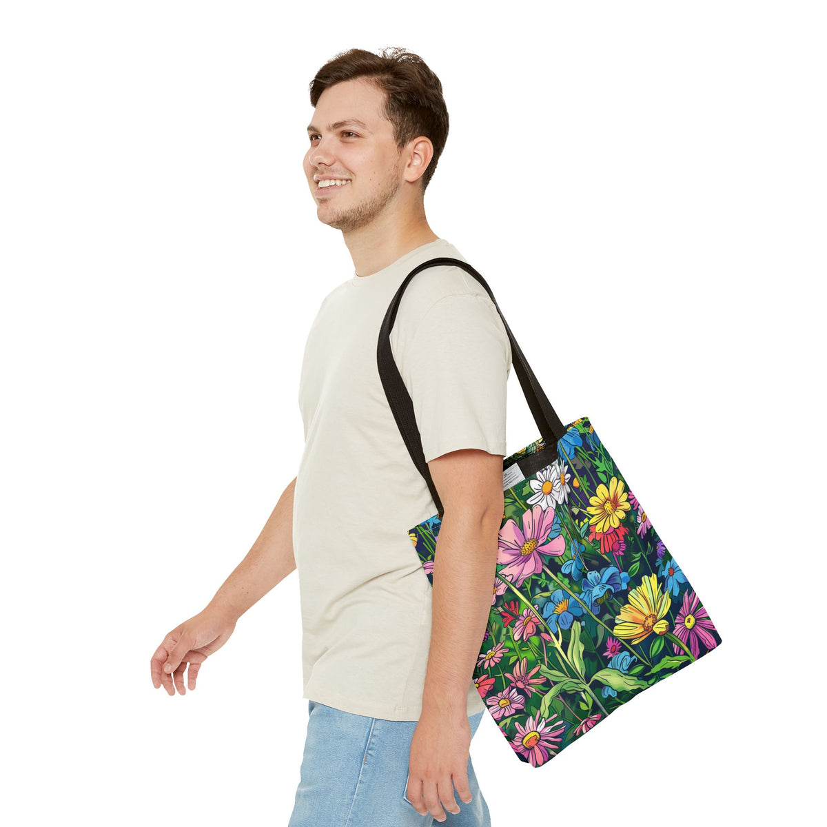 Wildflower Tote Bag - Comic Book Style