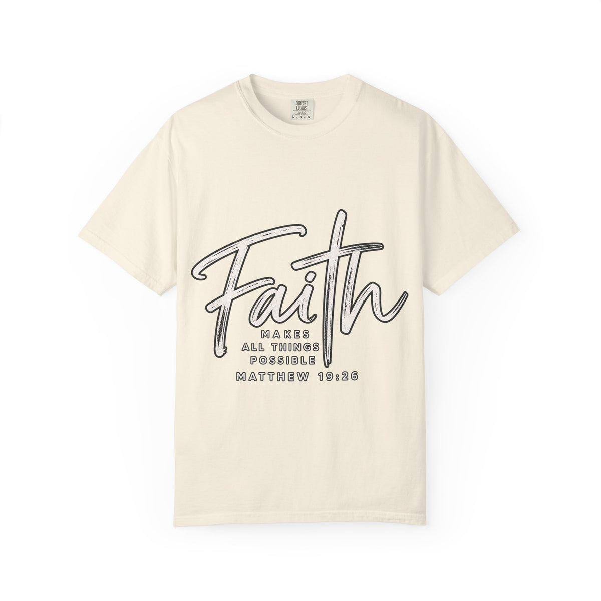 Faith Script T‑Shirt — "With God All Things Are Possible" (Matthew 19:26)