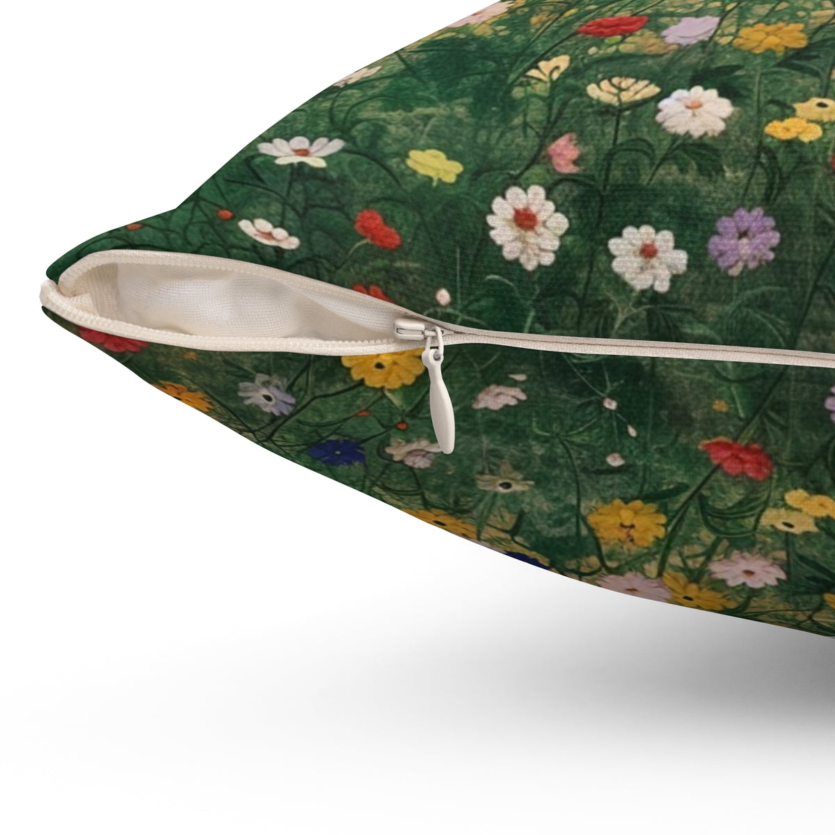 Japanese Wildflowers on a Spun Polyester Square Pillow