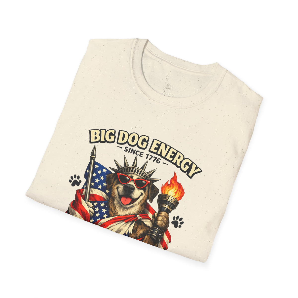 Big Dog Energy graphic T-Shirt | Patriotic American flag dog, 4th of July