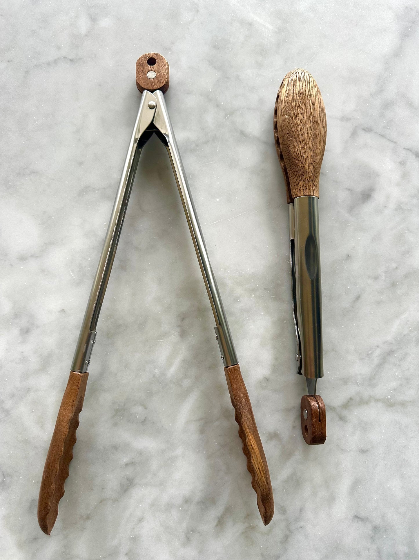 Carmel Acacia Wood Kitchen Tongs - 12" & 15" Set