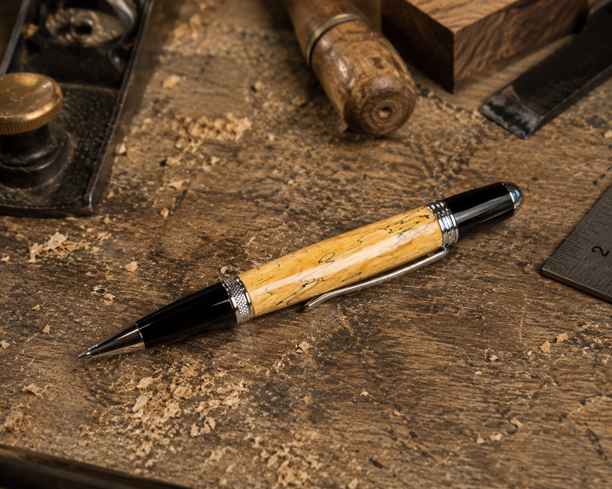 Spalted Maple Ink Pen  Handmade Gift Set by HARZO