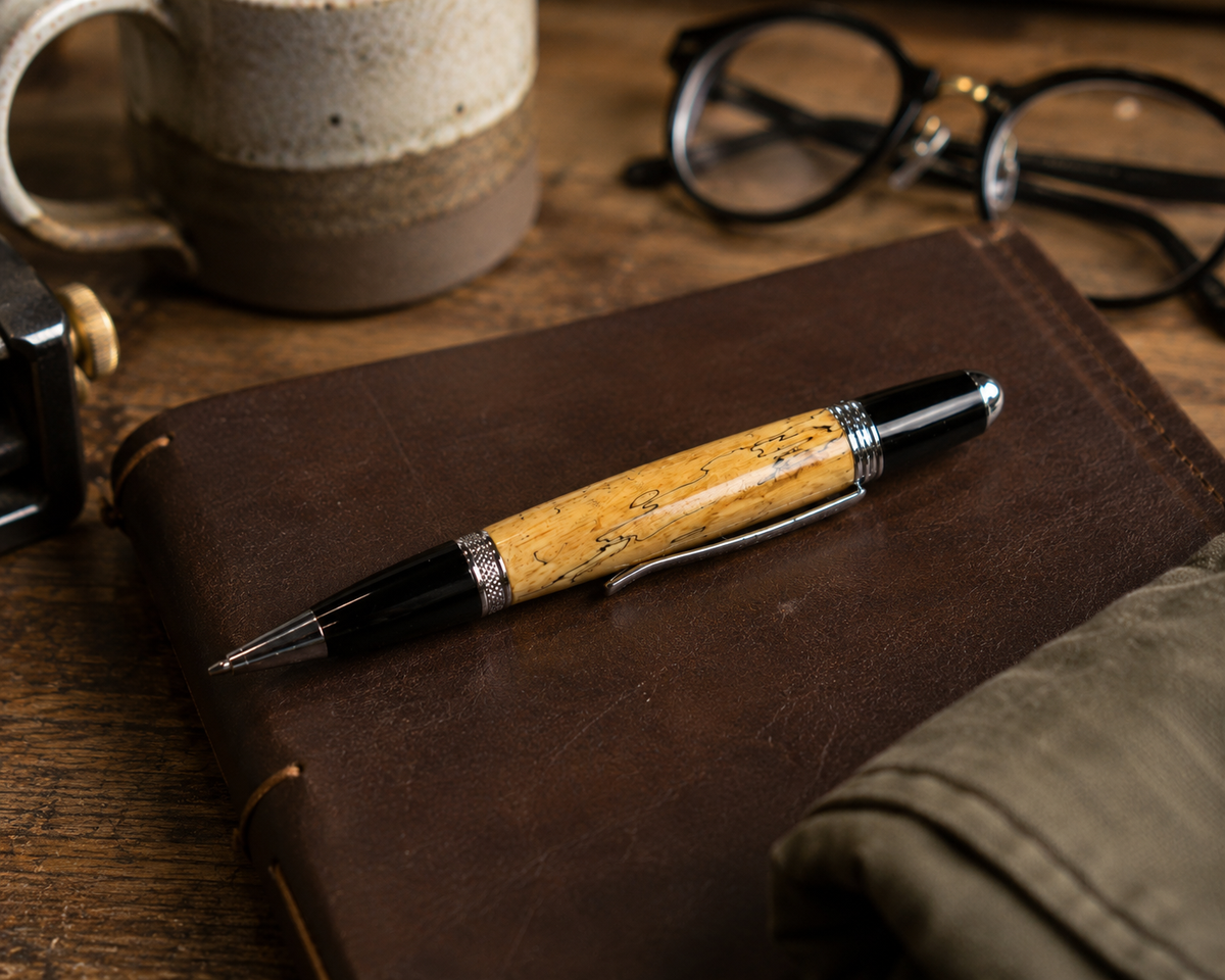 Spalted Maple Ink Pen  Handmade Gift Set by HARZO
