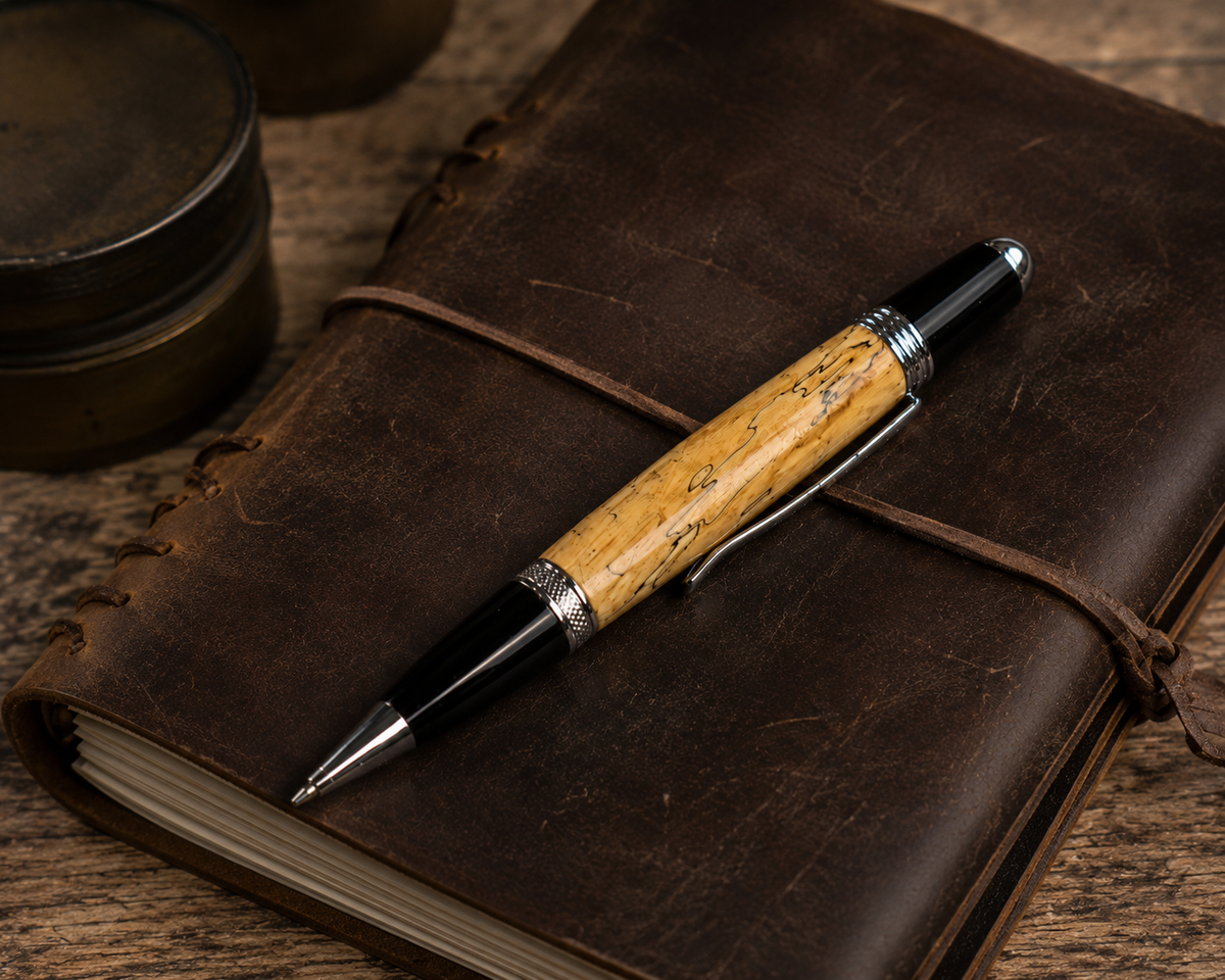 Spalted Maple Ink Pen  Handmade Gift Set by HARZO