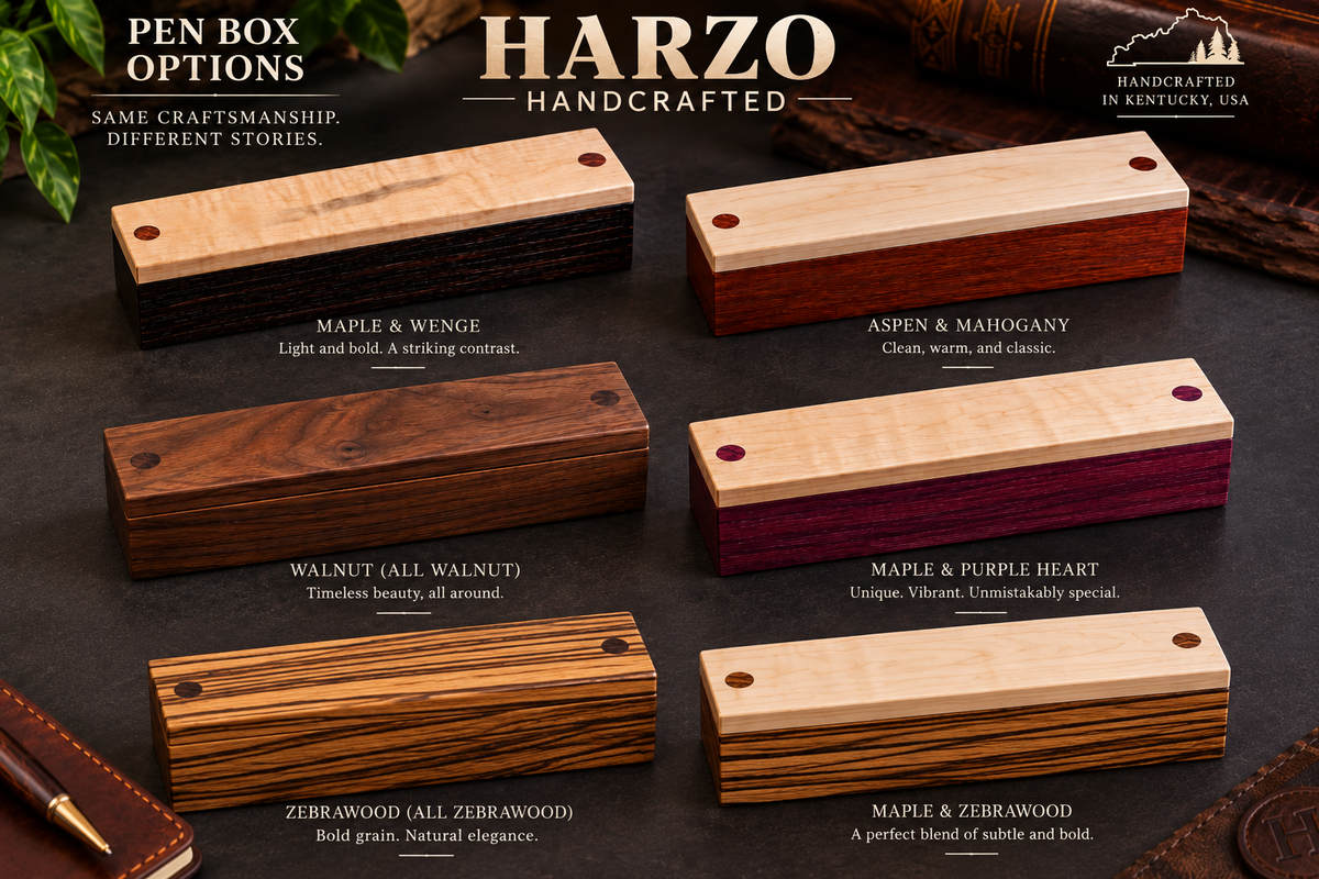 HARZO Handcrafted Bethlehem Olivewood Ballpoint Pen – Handmade Fine Wood Pen with 3 Parker Style Refills & Certificate of Authenticity