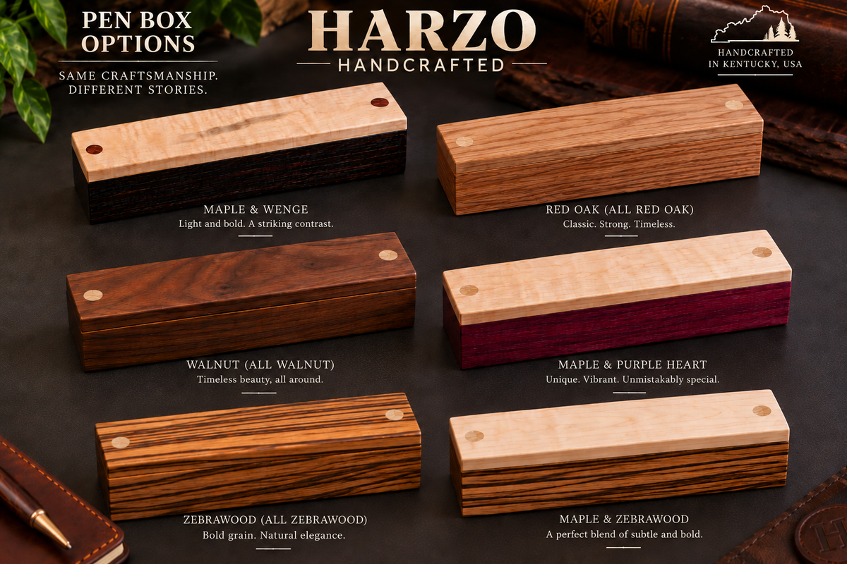 Harzo Handcrafted Bethlehem Olive Wood Mechanical Pencil - Gold Finish