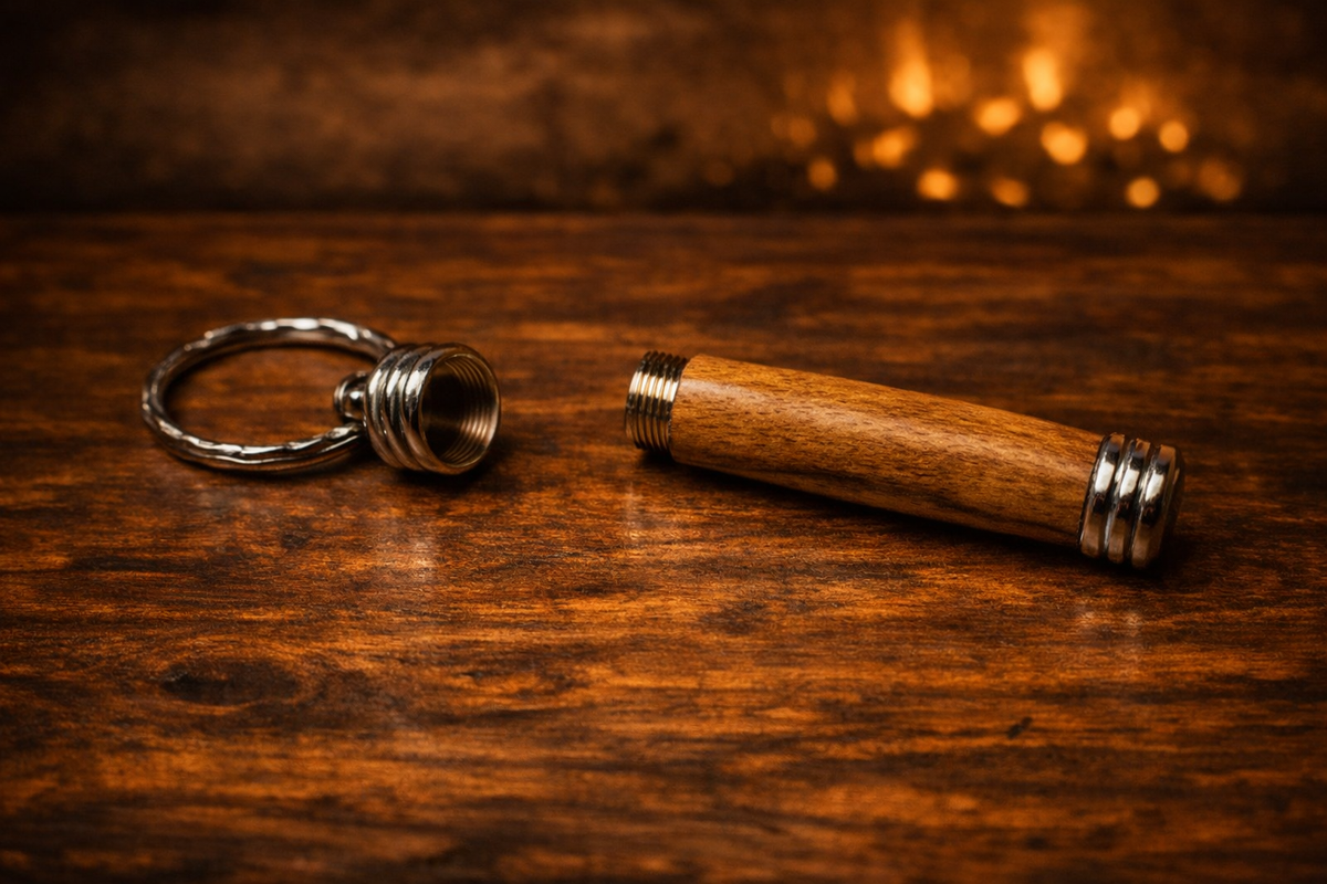 The Executive – Premium Leather Field Journal Wallet, Handcrafted Luxury Pen & Case, Beeswax Candle, Wooden Lighter & Secret Compartment Keychain Gift Set