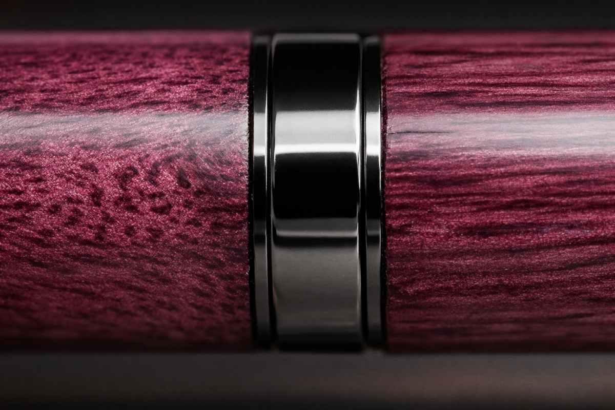 Purpleheart Wood Pen with Two‑Tone Wooden Case — Handcrafted by HARZO in USA