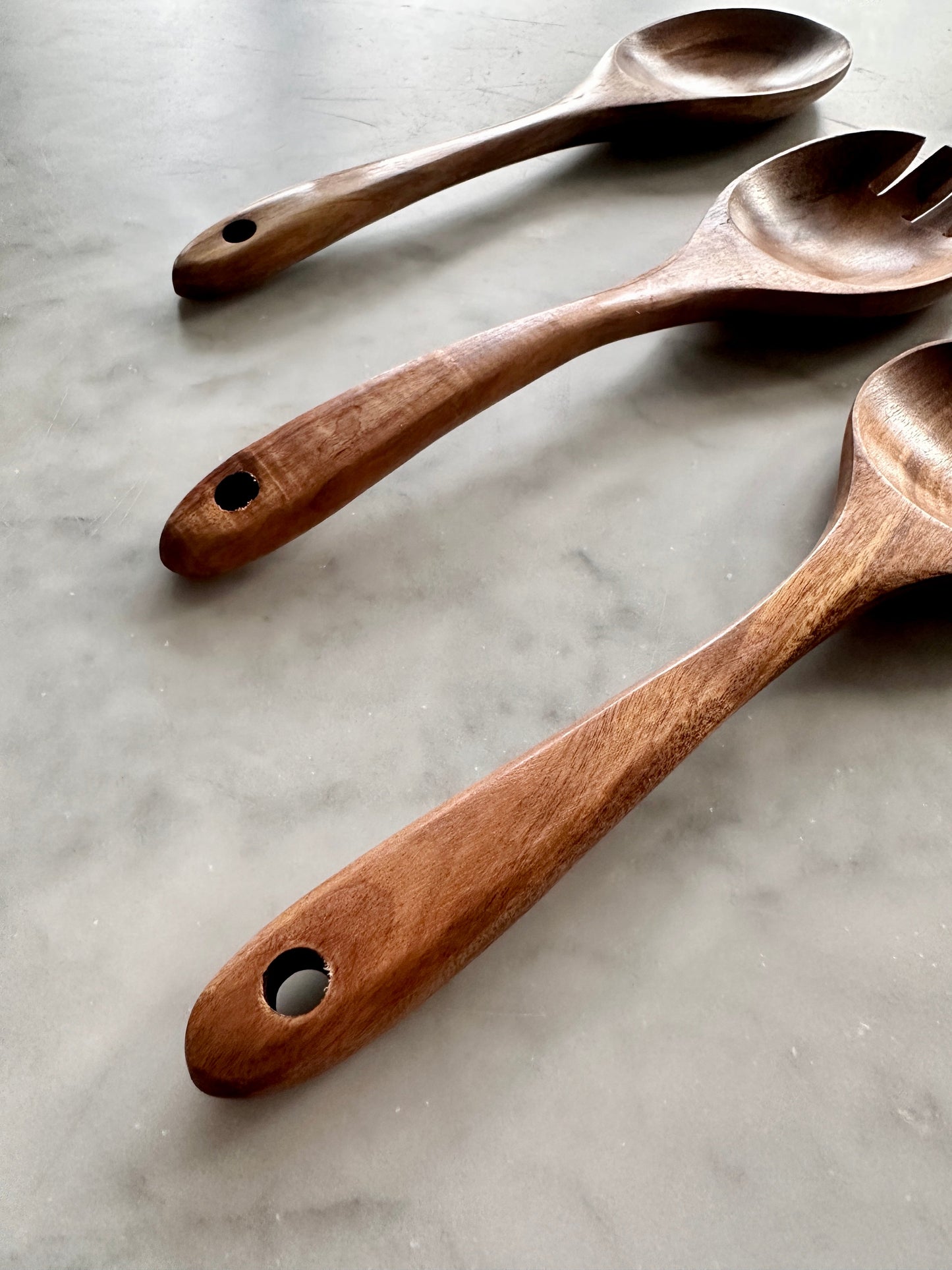 Tulum Teak Wooden Salad Serving Set - 3 Piece