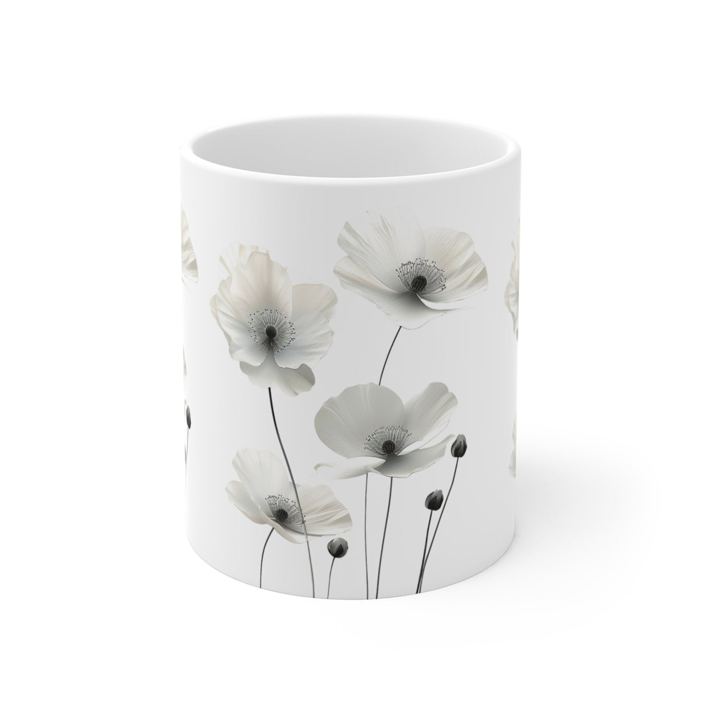 Watercolor Wildflower Coffee Mug: Transparent Floral Design