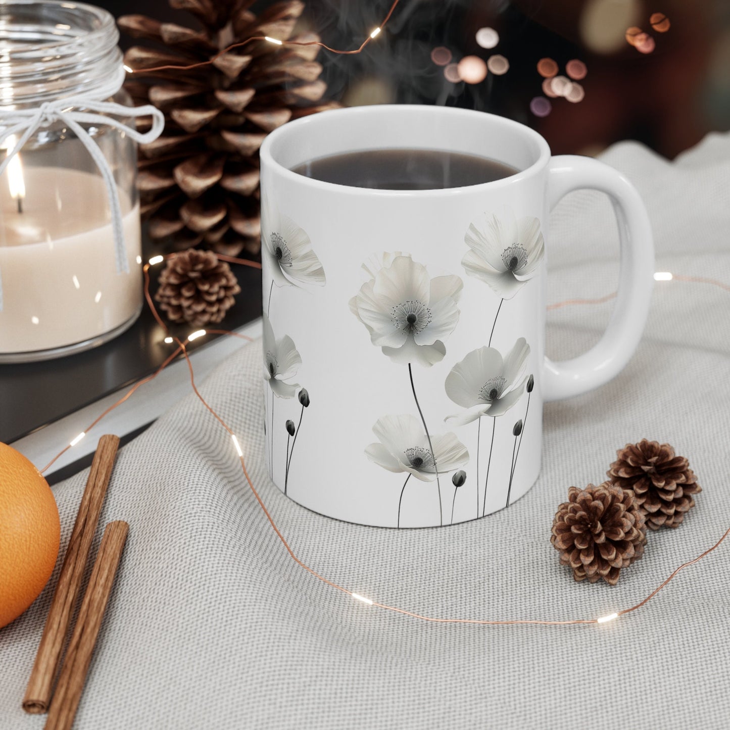 Watercolor Wildflower Coffee Mug: Transparent Floral Design