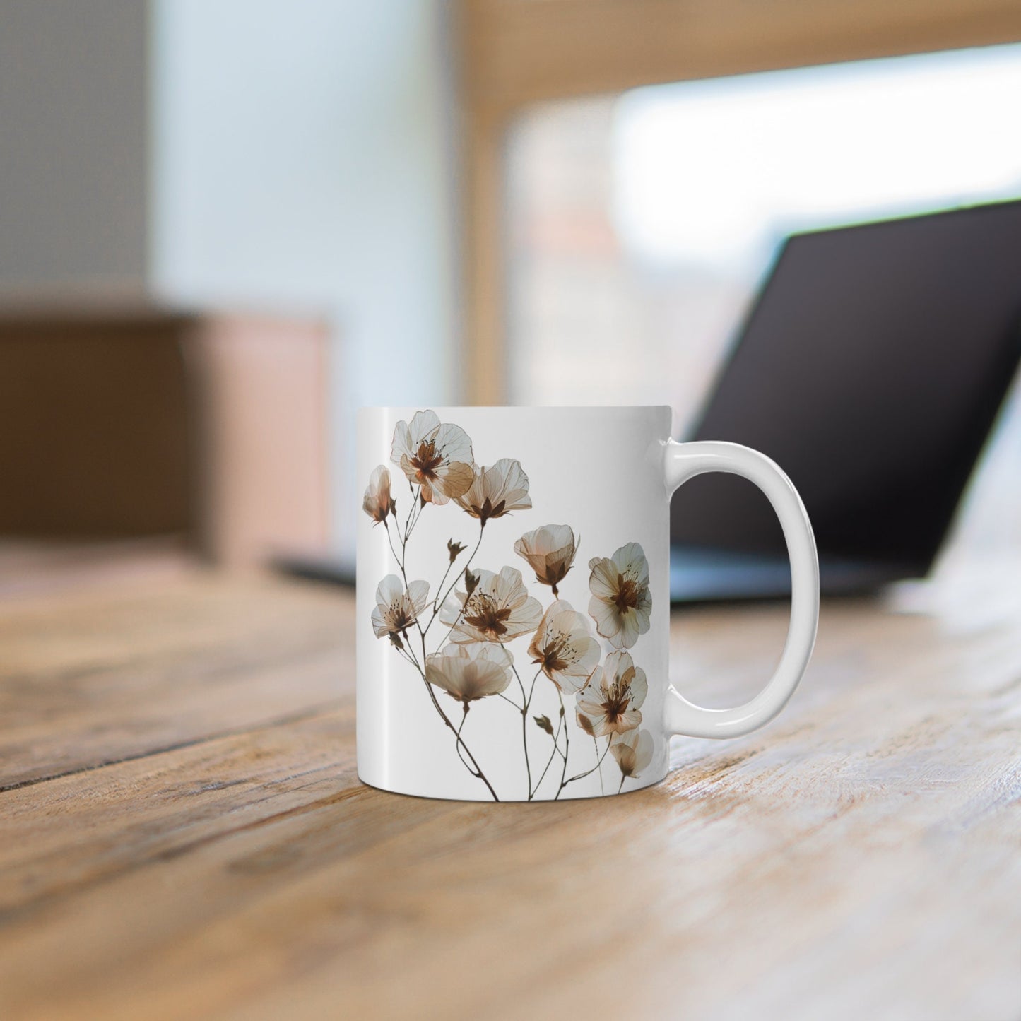 Watercolor Wildflower Mug: Transparent Floral Coffee Cup