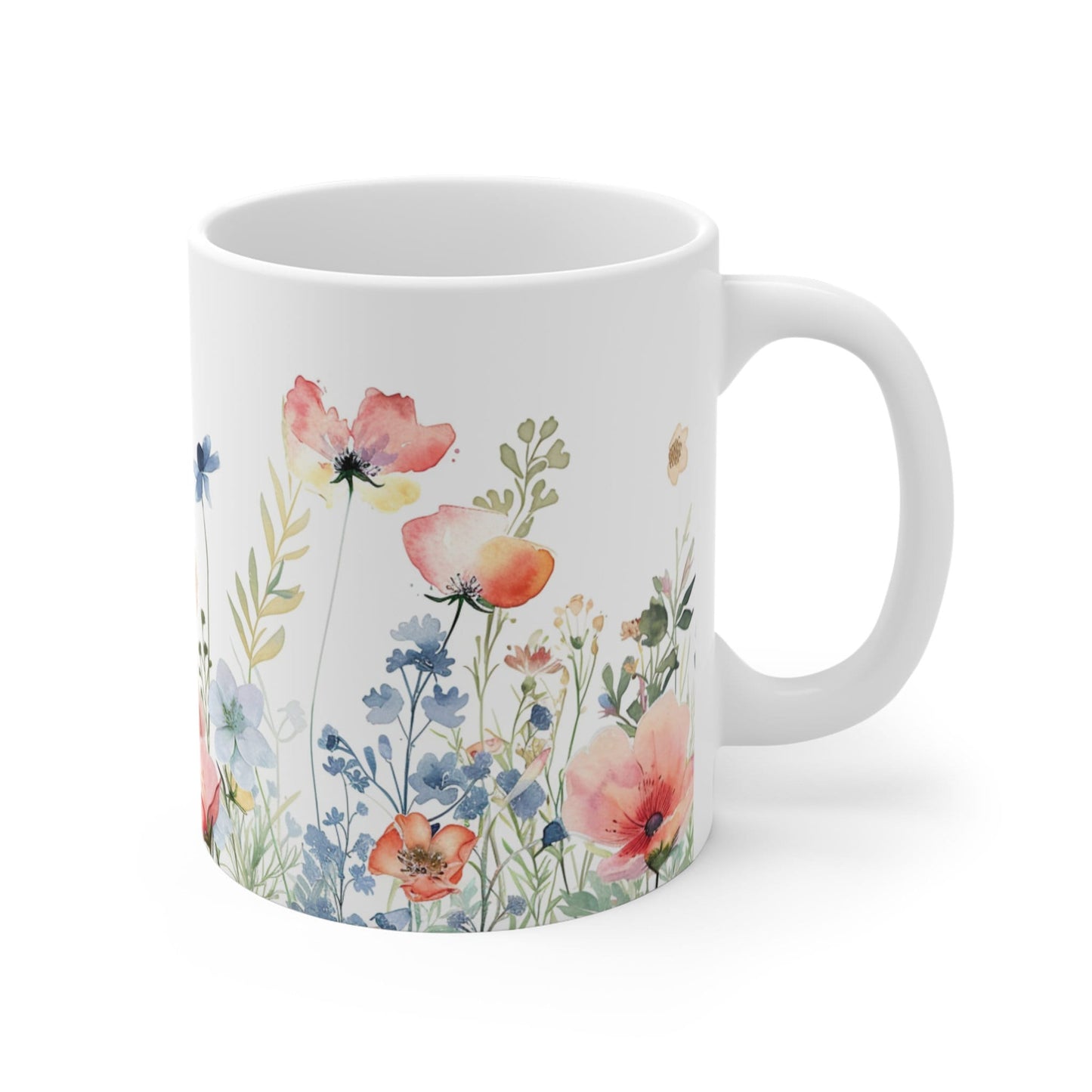 Watercolor Wildflower Mug: Boho Floral Coffee Mug