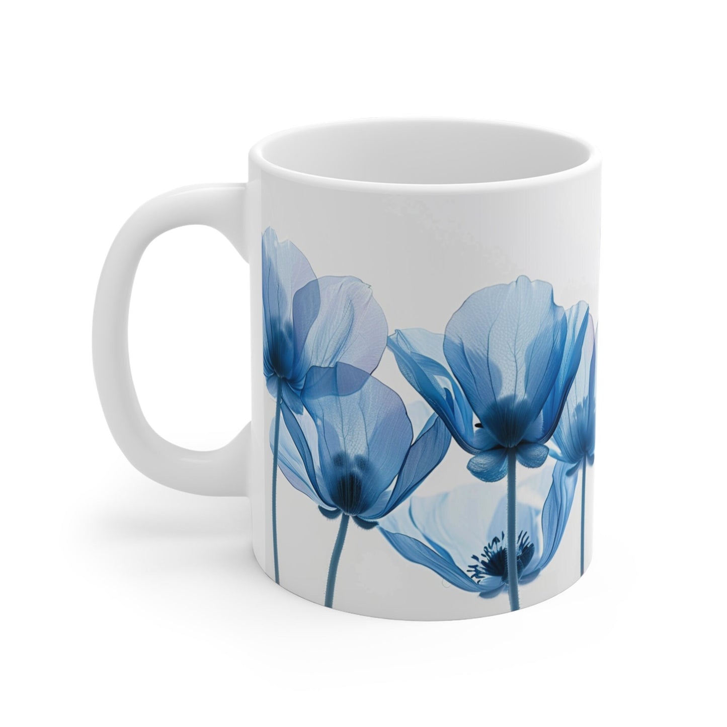 Watercolor Wildflowers Coffee Mug: Transparent Floral Design