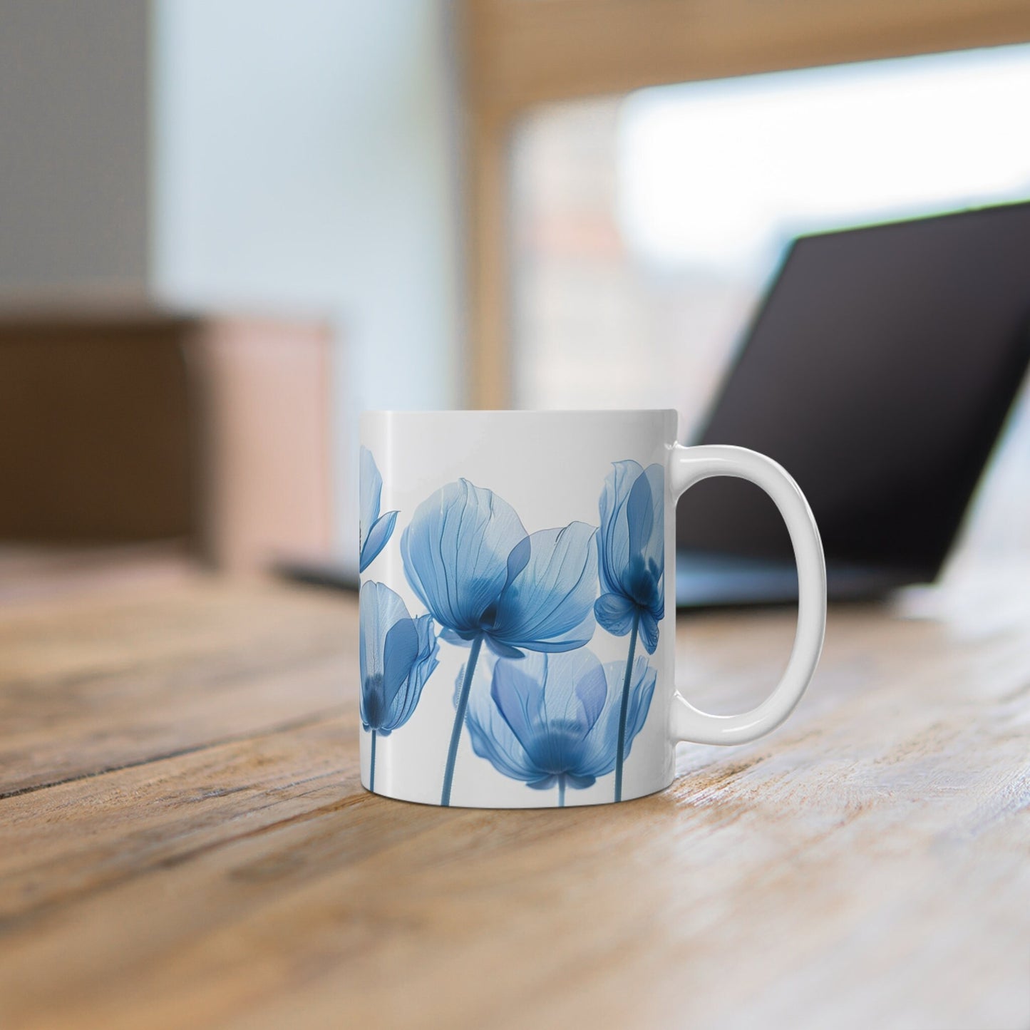 Watercolor Wildflowers Coffee Mug: Transparent Floral Design