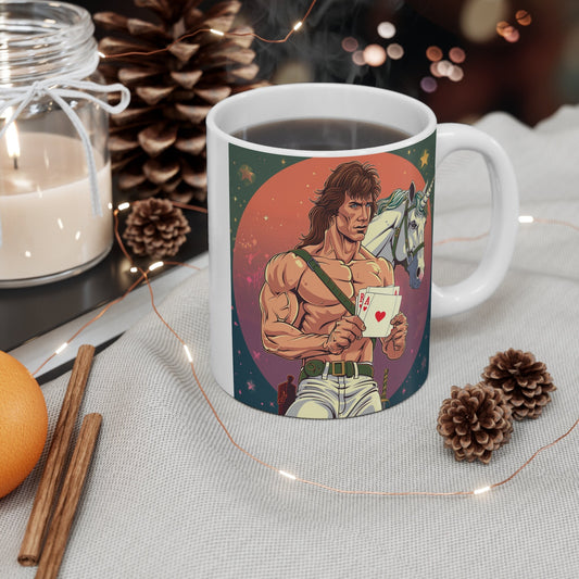 Warrior's Fantasy Mug - Rambo Fantasy - With Unicorn Playing Cards