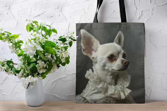Victorian Chihuahua Tote Bag: Elegant Chi Chic Design