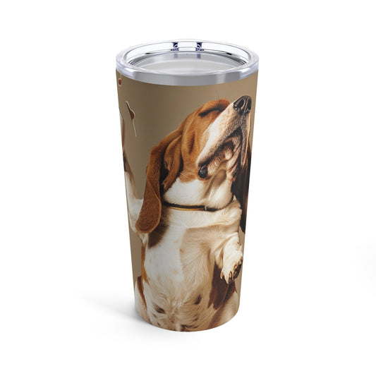 Dancing Basset Hound Tumbler 20oz