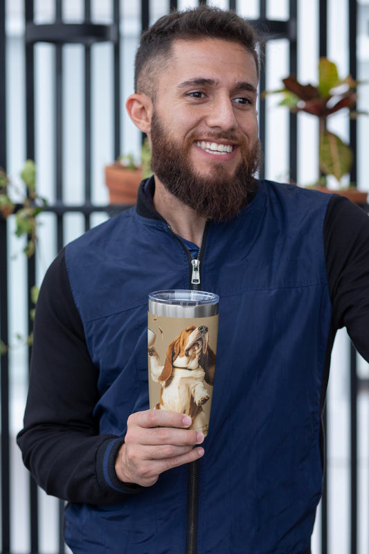 Dancing Basset Hound Tumbler 20oz
