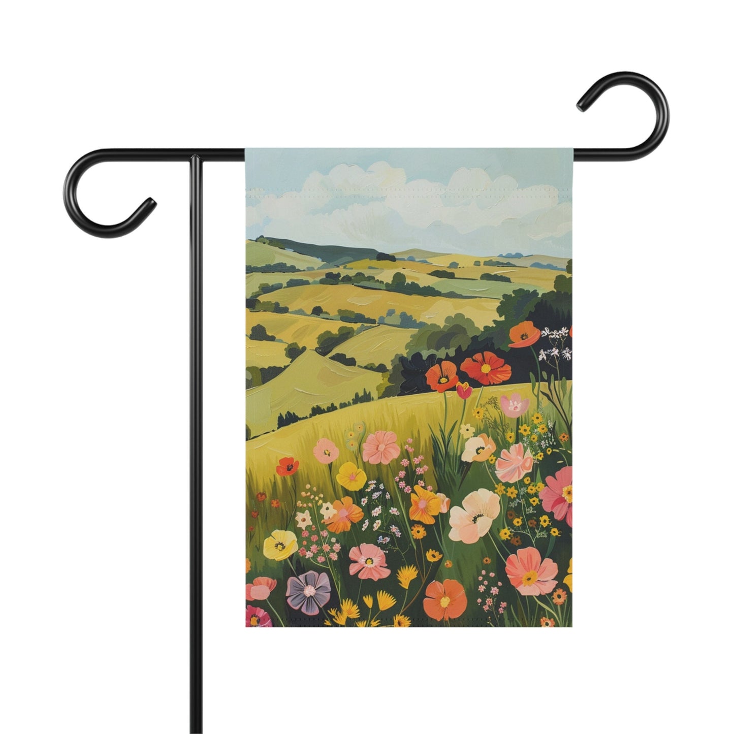 Retro Flowers Garden & House Banner