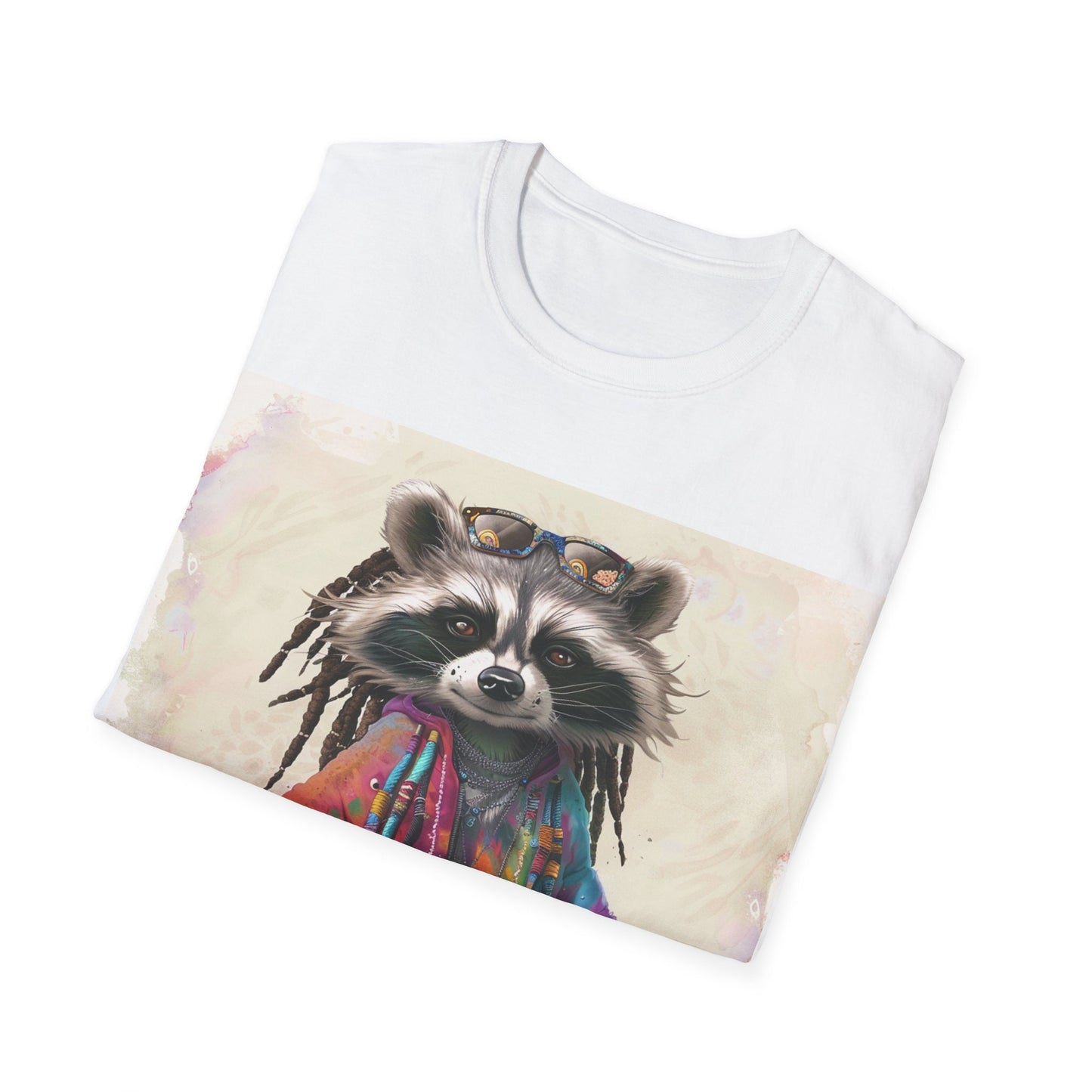 Groovy Raccoon Unisex Softstyle T-Shirt