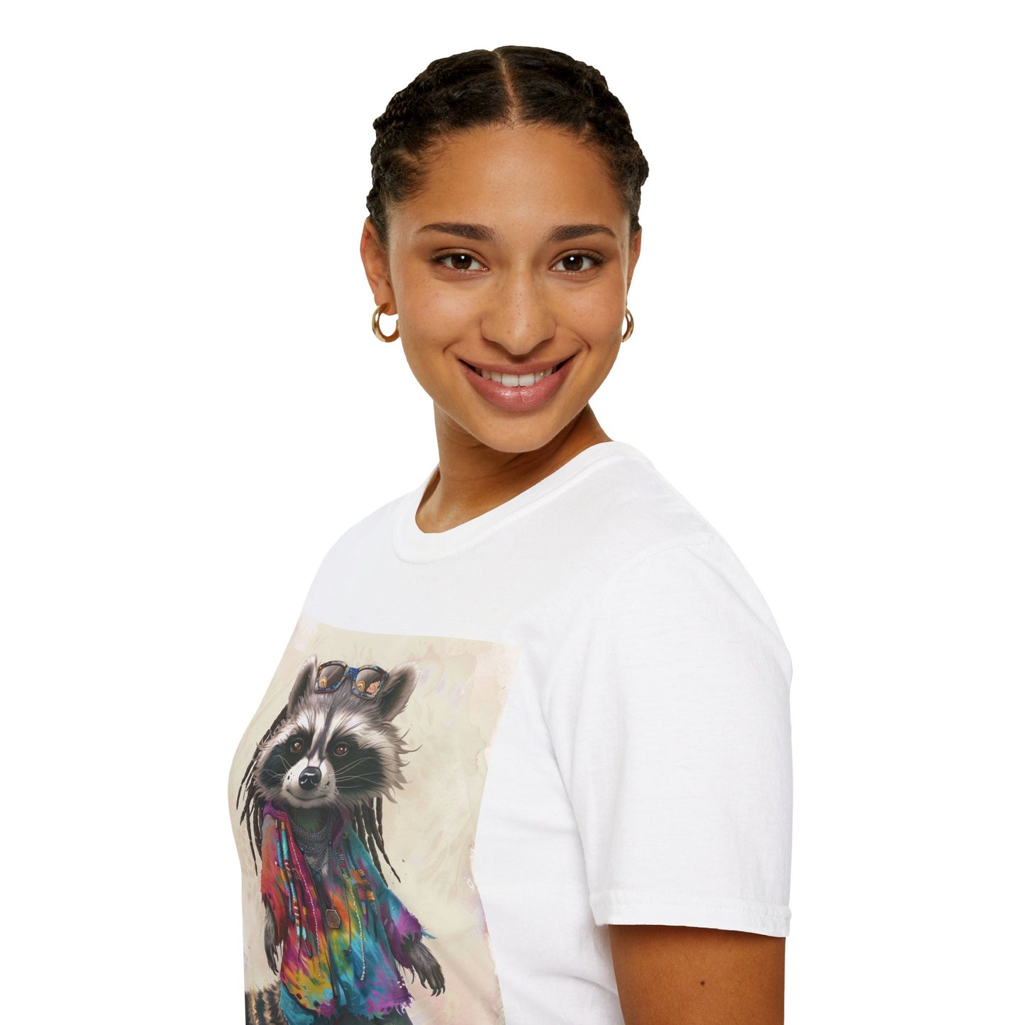 Groovy Raccoon Unisex Softstyle T-Shirt