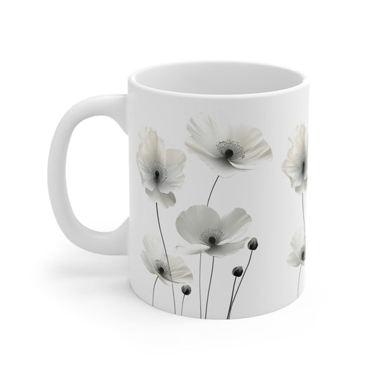 Watercolor Wildflower Coffee Mug: Transparent Floral Design