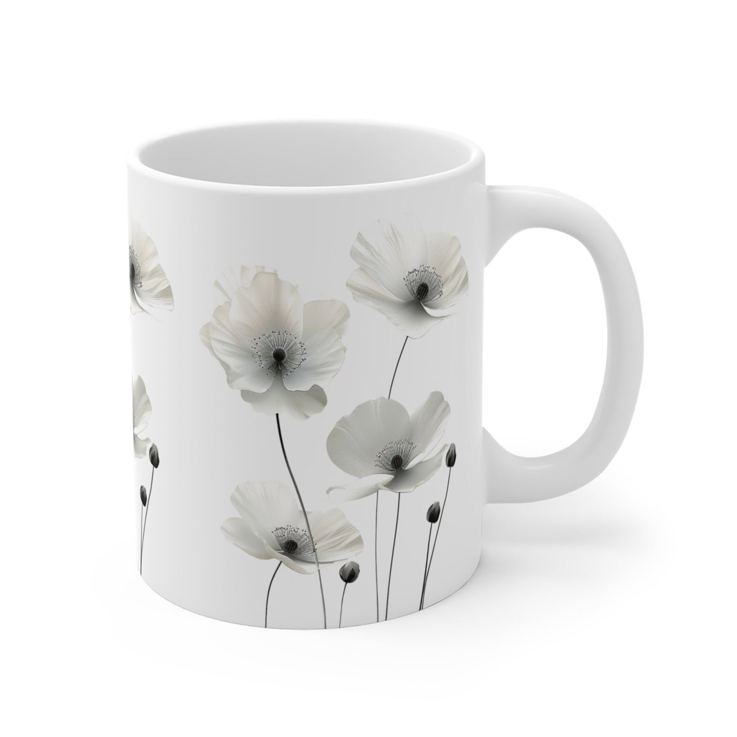 Watercolor Wildflower Coffee Mug: Transparent Floral Design