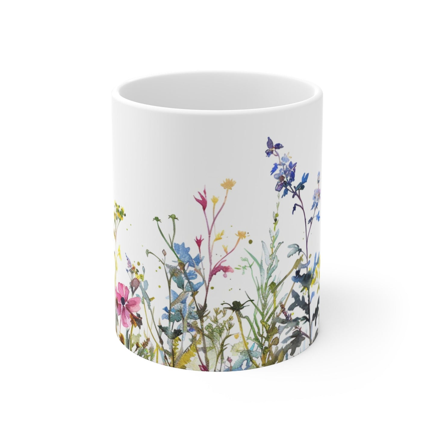 Watercolor Wildflower Mug: Boho Floral Coffee Mug, Spring Gift