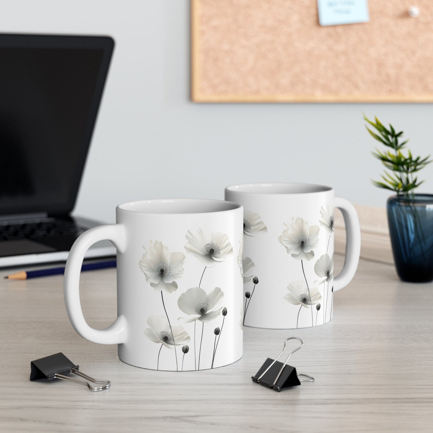 Watercolor Wildflower Coffee Mug: Transparent Floral Design