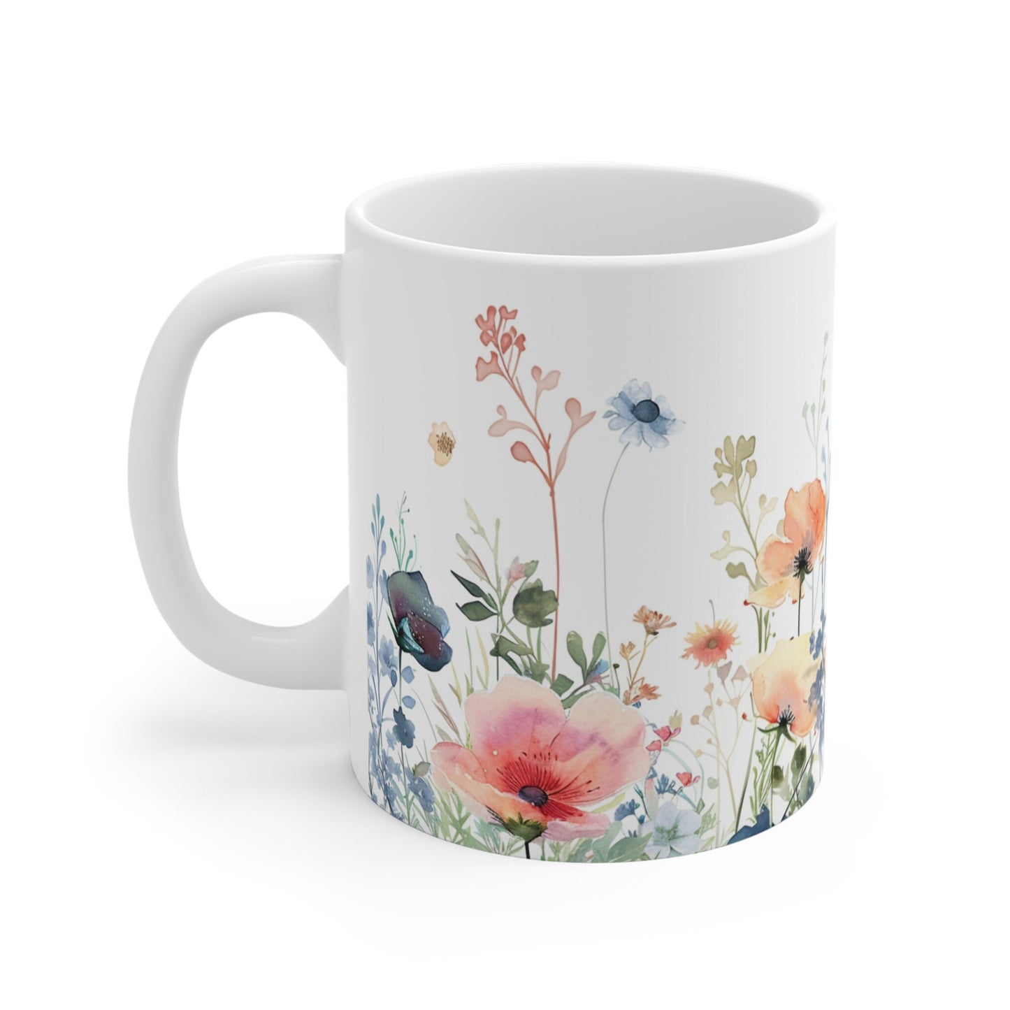 Watercolor Wildflower Mug: Boho Floral Coffee Mug