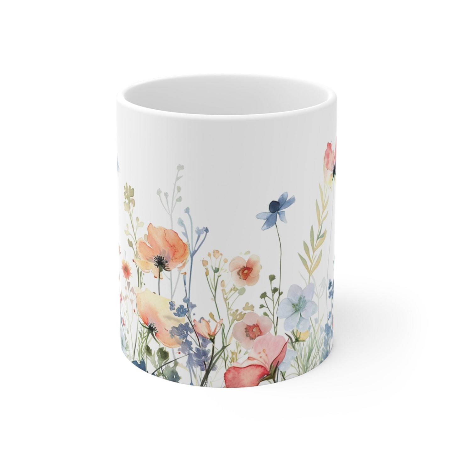 Watercolor Wildflower Mug: Boho Floral Coffee Mug