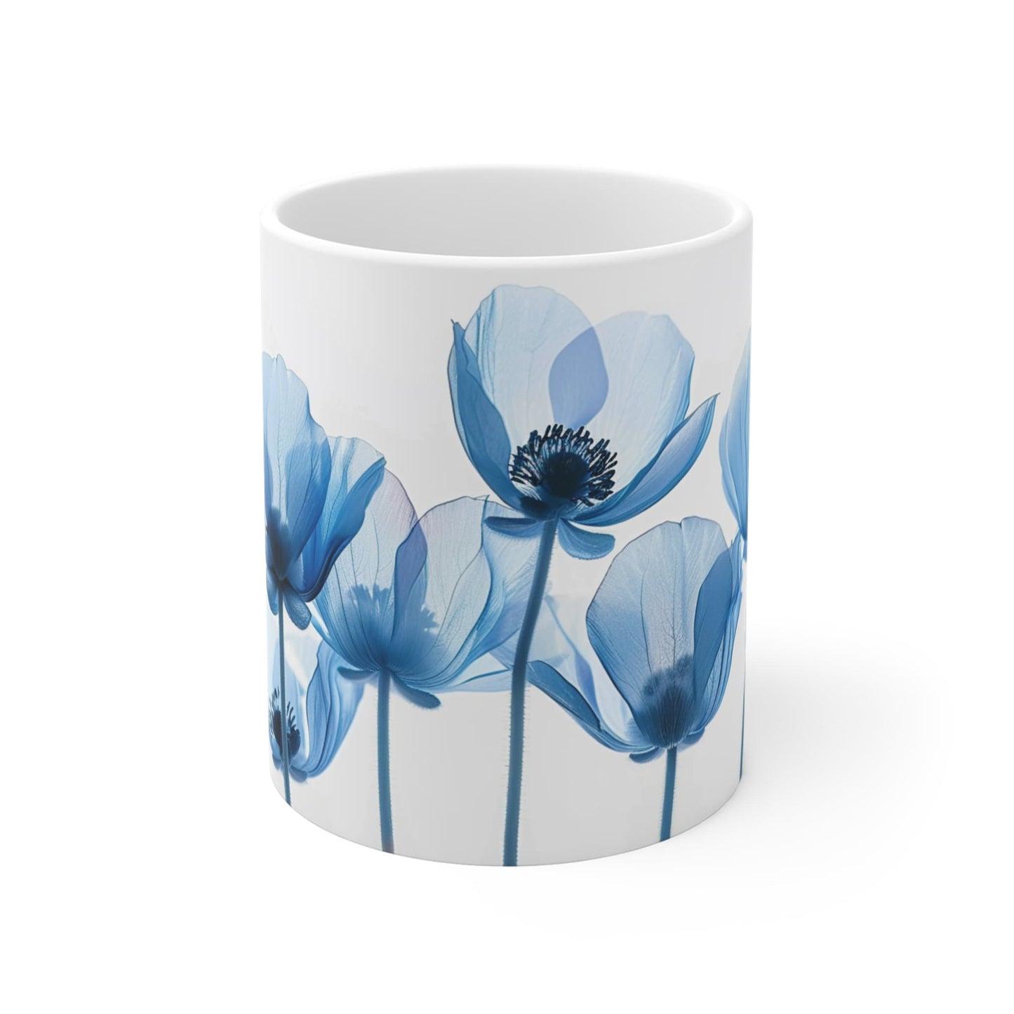Watercolor Wildflowers Coffee Mug: Transparent Floral Design