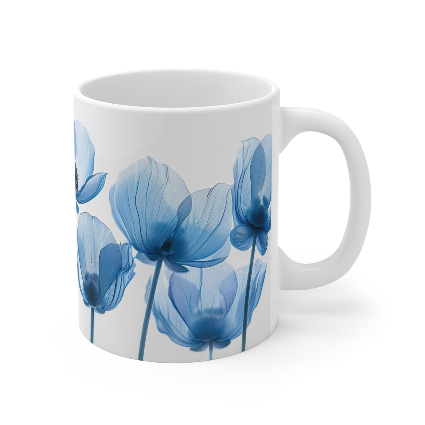 Watercolor Wildflowers Coffee Mug: Transparent Floral Design