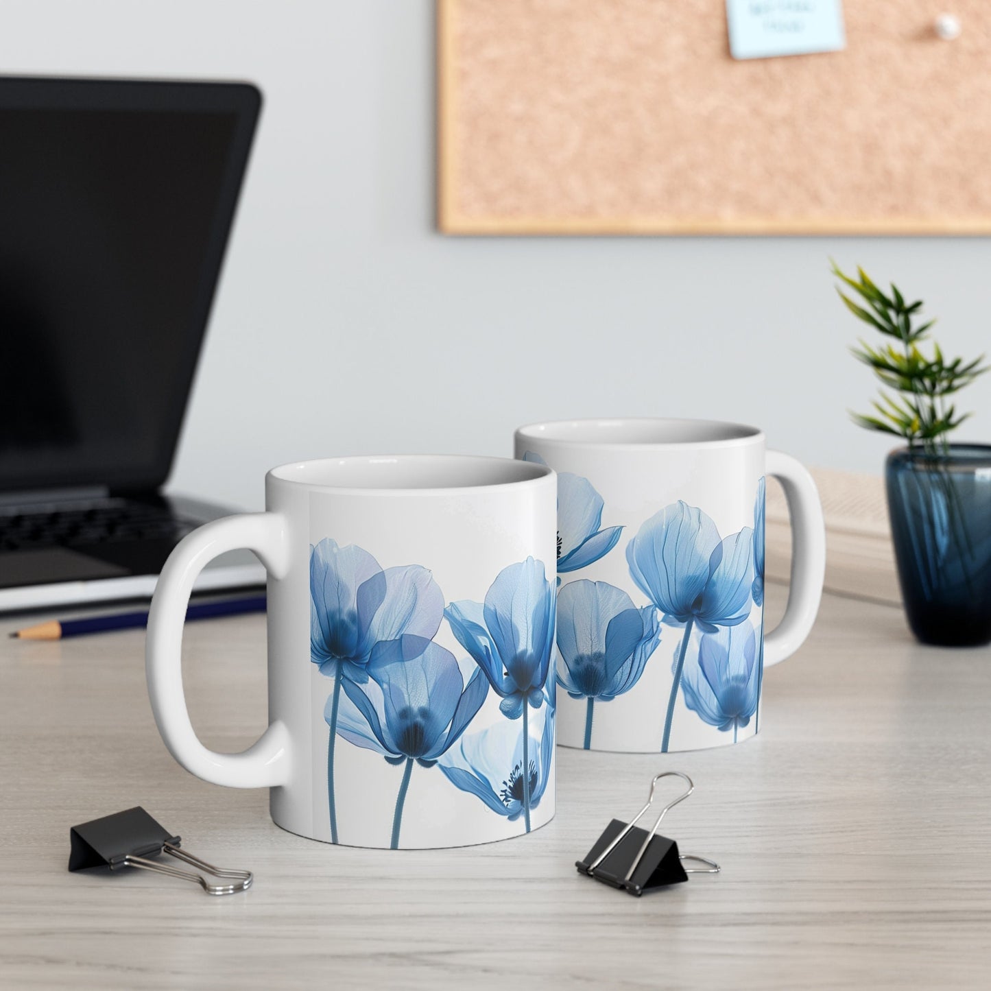 Watercolor Wildflowers Coffee Mug: Transparent Floral Design