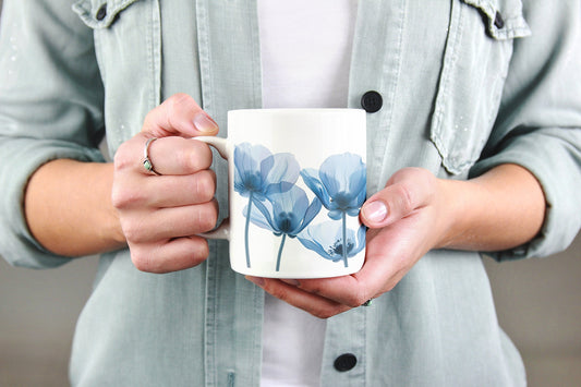 Watercolor Wildflowers Coffee Mug: Transparent Floral Design