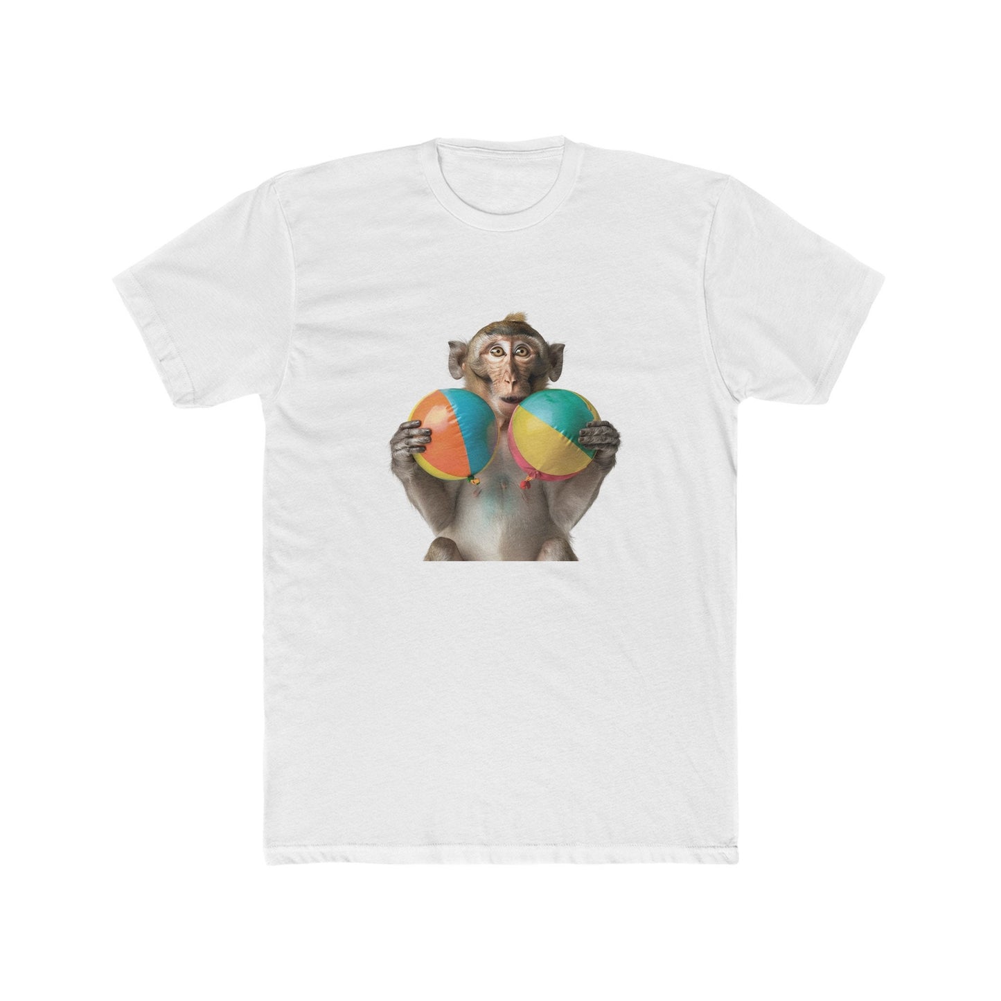 Macaque Monkey Cotton Crew Tee: Playful Graphic Design