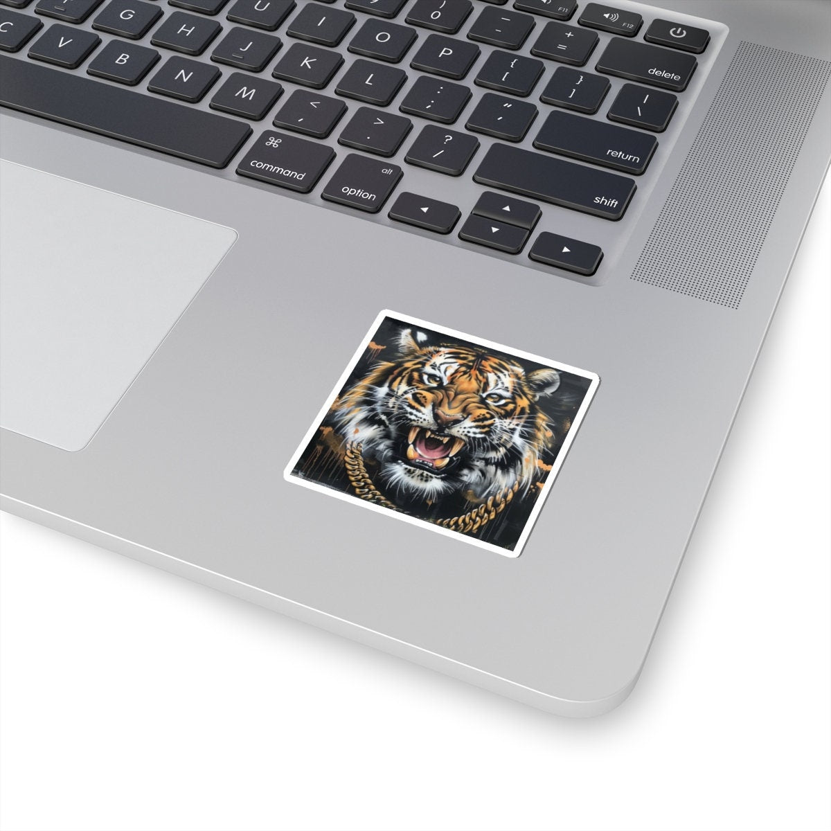 Graffiti Roaring Tiger Kiss-Cut Stickers with a Gold Chain!