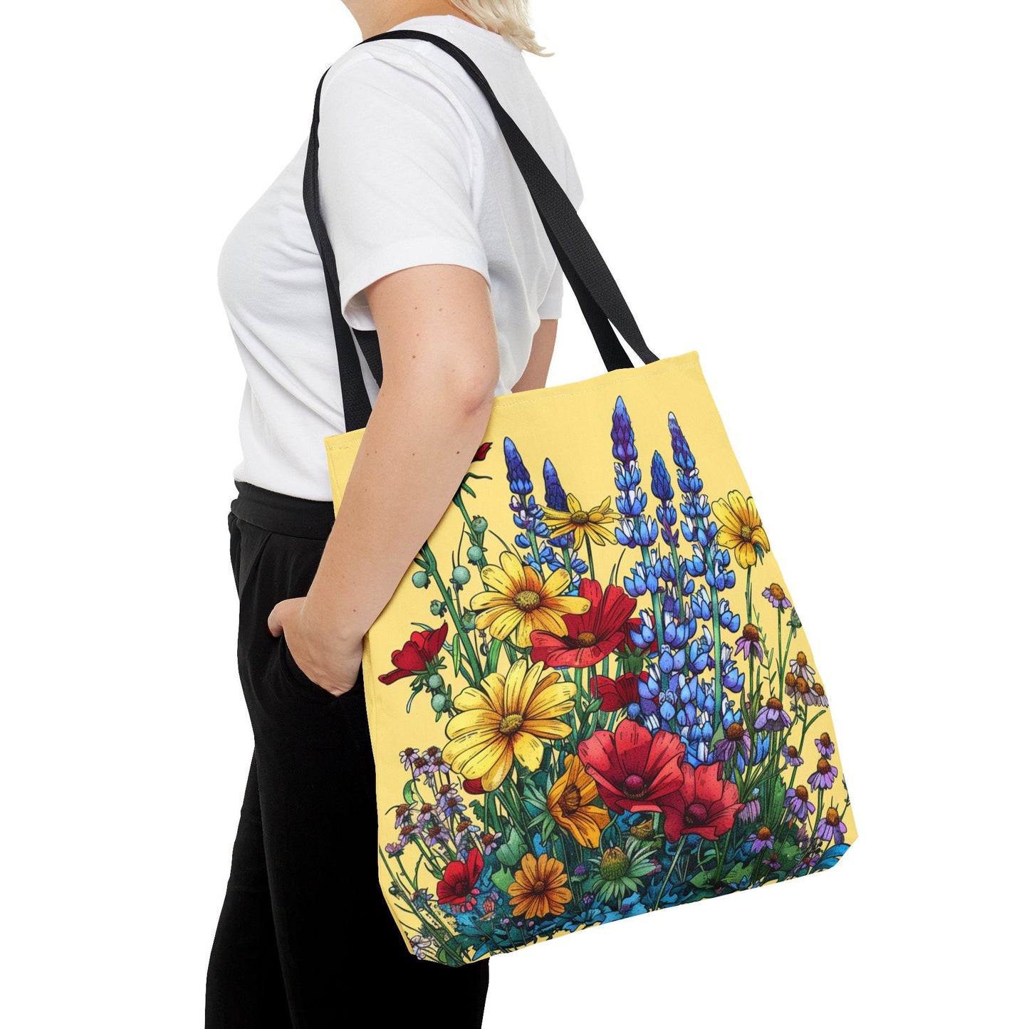 Wildflower Tote Bag - Comic Book Style