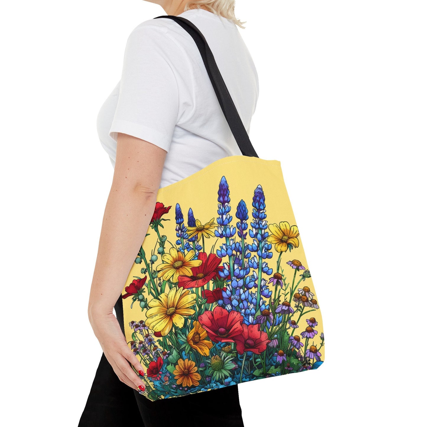 Wildflower Tote Bag - Comic Book Style