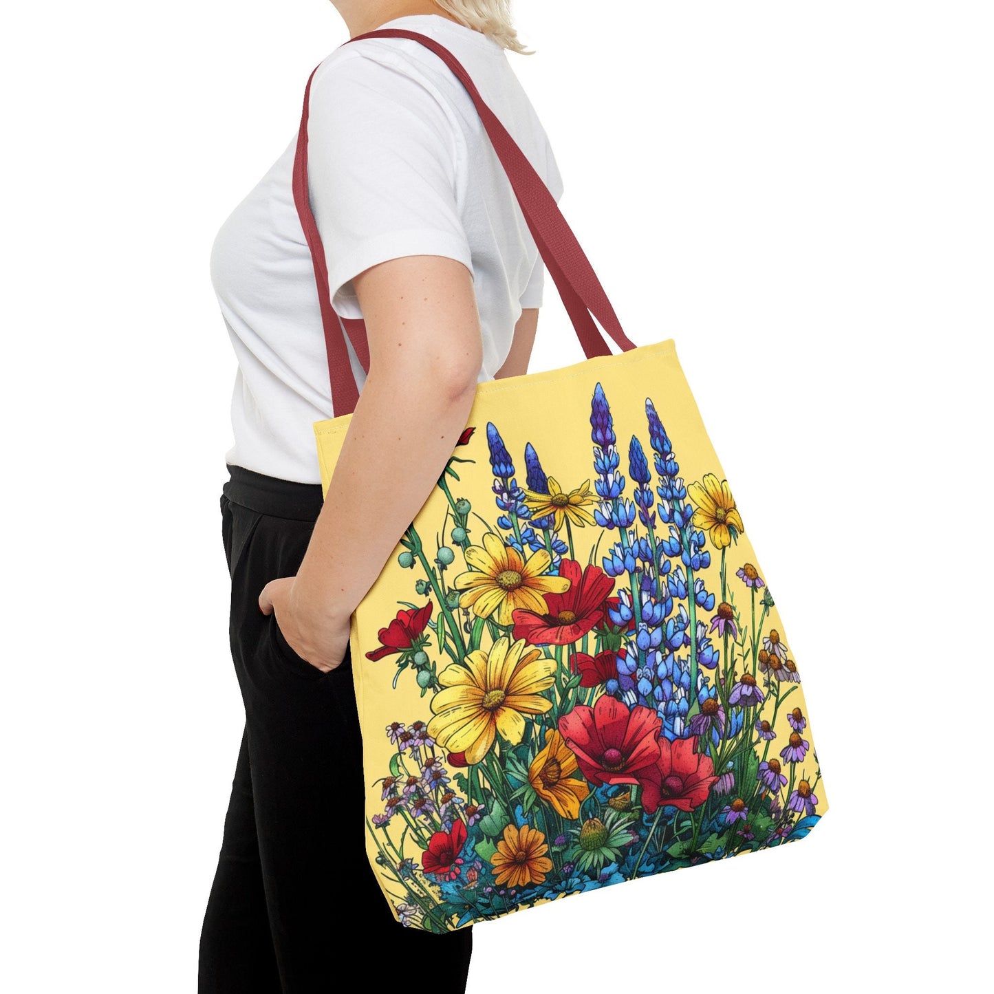 Wildflower Tote Bag - Comic Book Style