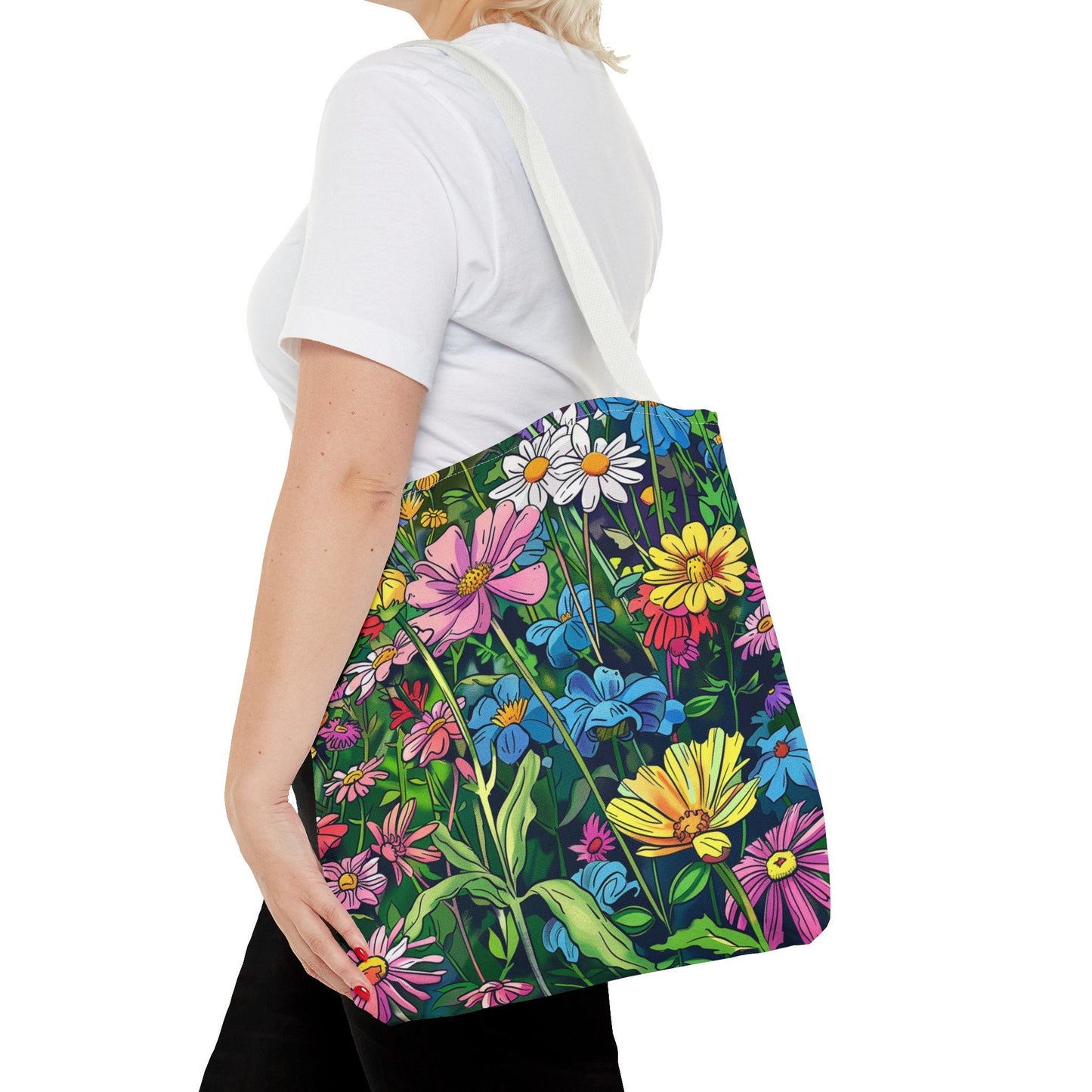 Wildflower Tote Bag - Comic Book Style
